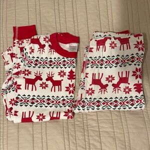 Hanna Andersson Red and White Reindeer Pajama Set